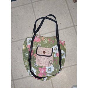 Disney Mickey Mouse Womens Purse Disneyland Floral Green Bags Tote shoulder snap